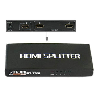 Splitter HDMI 1080P a 2 porte, versione 1.3, supporto TV HD / Xbox 360 / PS3 ecc. Splitter HDMI 1080P a 2 porte, versione 1.3, supporto TV HD / Xbox 360 / PS3 ecc.